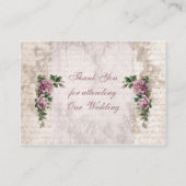 ヴィンテージライトピンクバラテーブル座席表 プレイスカード (裏面)