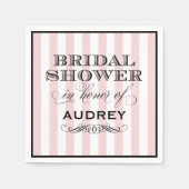 ヴィンテージライトピンクフランスのブライダルシャワー スタンダードカクテルナプキン (正面)
