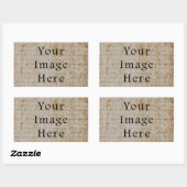 ヴィンテージライトブラウンスクリプト文字紙 長方形シール (シート)