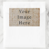 ヴィンテージライトブラウンスクリプト文字紙 長方形シール (バッグ)