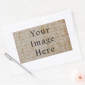 ヴィンテージライトブラウンスクリプト文字紙 長方形シール (封筒)