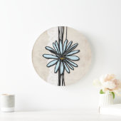 ヴィンテージライトブルーデイジー ラージ壁時計 (ホーム)