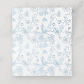 ヴィンテージライトブルーフローラモノグラムクレスト結婚ズ プレイスカード (内部開封)