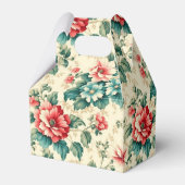 ヴィンテージライトブルー赤ビクトリアンフローラデザイン フェイバーボックス (裏面サイド)