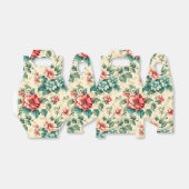 ヴィンテージライトブルー赤ビクトリアンフローラデザイン フェイバーボックス (折り畳みなし)