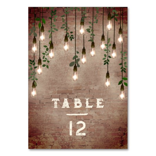 ヴィンテージライト工業用ブリック植物学結婚校 テーブルナンバー (裏面)