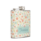 ヴィンテージライト春の忙しい花のパーソナライズ フラスク (右)