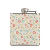 ヴィンテージライト春の忙しい花のパーソナライズ フラスク (裏面)