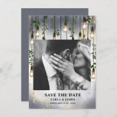 ヴィンテージライト水彩植物保存日 セーブザデート (正面/裏面)