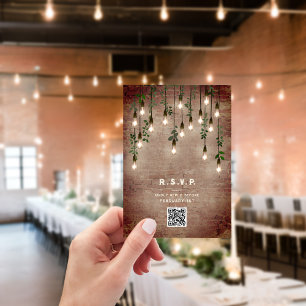 ヴィンテージライト産業結婚のQR RSVPカード