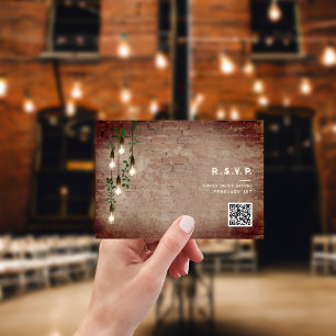ヴィンテージライト産業結婚のQR RSVPカード