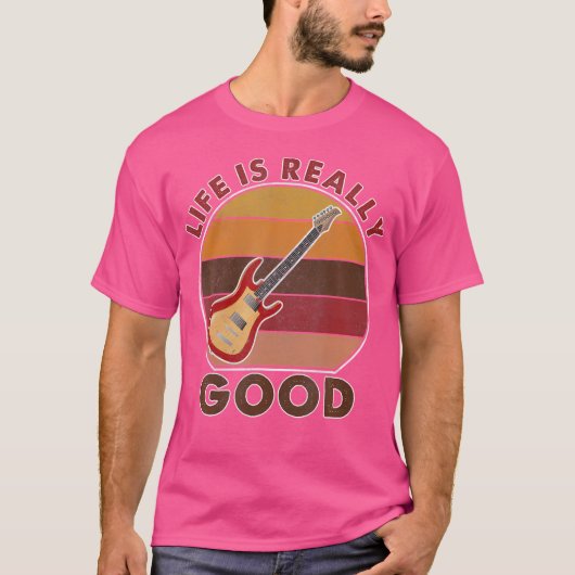ヴィンテージライフは本当に良いギター Tシャツ (正面)