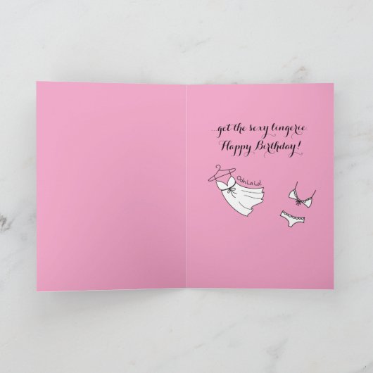 ヴィンテージライフは短いランジェリーショップ誕生日 カード (内部)