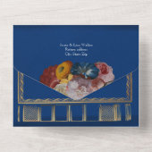 ヴィンテージライブラリのすべての結婚式の招待 オールインワン招待状 (裏面)