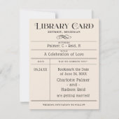 ヴィンテージライブラリのカード結婚式の日付を保存 セーブザデート (正面)