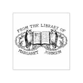 ヴィンテージライブラリのEx Libris Owls ラバースタンプ (インプリント)