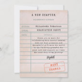 ヴィンテージライブラリカードの卒業サンキューカード サンキューカード (正面)