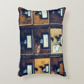 ヴィンテージライブラリカードカタログウッドキャビネット アクセントクッション (正面(垂直))