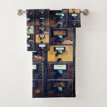 ヴィンテージライブラリカードカタログウッドキャビネット