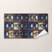 ヴィンテージライブラリカードカタログウッドキャビネット バスタオルセット (ハンドタオル)