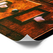 ヴィンテージライブラリカードカタログウッドキャビネット ポスター (角)