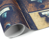 ヴィンテージライブラリカードカタログウッドキャビネット ラッピングペーパー (ロールコーナー)