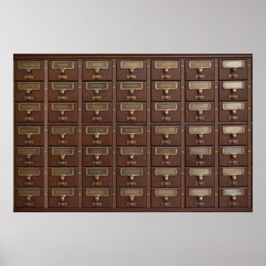 ヴィンテージライブラリカードカタログ図面 ポスター (正面)