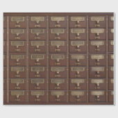 ヴィンテージライブラリカードカタログ図面 ラッピングペーパー (フラット)