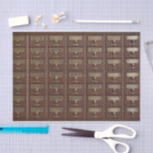 ヴィンテージライブラリカードカタログ図面 薄葉紙 (クラフト)