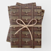 ヴィンテージライブラリカードカタログ引出し折り返しページ ラッピングペーパーシート (インサイチュ)