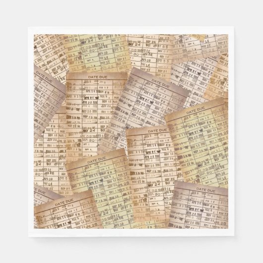 ヴィンテージライブラリカードコレクション スタンダードランチョンナプキン (正面)