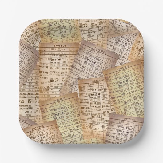 ヴィンテージライブラリカードコレクション ペーパープレート (正面)