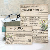 ヴィンテージライブラリカードブックウェディングSVPカード 出欠カード