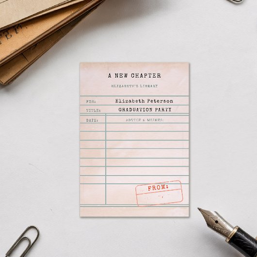 ヴィンテージライブラリカード卒業アドバイスの希望 エンクロージャーカード