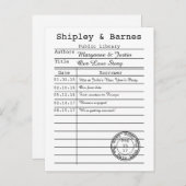 ヴィンテージライブラリカード日付の保存 案内ポストカード (正面/裏面)