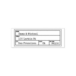 ヴィンテージライブラリ差出人住所ラベル セルフインキングスタンプ