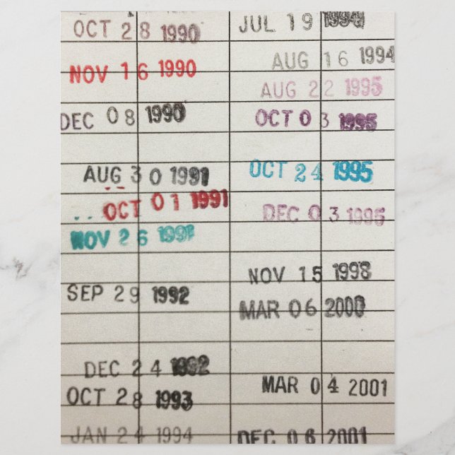 ヴィンテージライブラリ期日カード (正面)