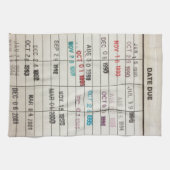 ヴィンテージライブラリ期日カード キッチンタオル (横)