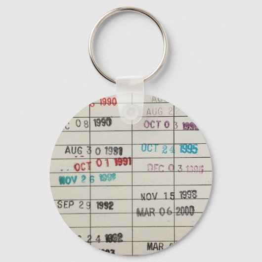 ヴィンテージライブラリ期日カード キーホルダー (正面)