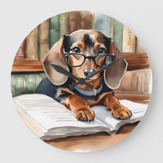 ヴィンテージライブラリ水彩ダシュント ラージ壁時計 (正面)