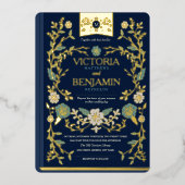 ヴィンテージライブラリ結婚ブック 箔招待状 (正面)