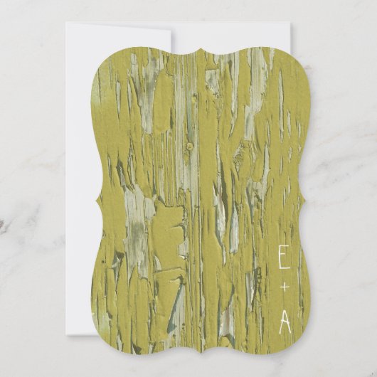 ヴィンテージライムオールドウッドラブバード結婚式招待状 招待状 (裏面)