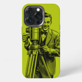 ヴィンテージライムグリーンの映画カメラマン iPhone 13 PROケース