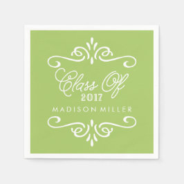 ヴィンテージライムグリーン | 卒業ナプキン スタンダードカクテルナプキン