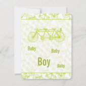 ヴィンテージライム自転車ベビーシャワー招待状 招待状 (裏面)