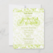 ヴィンテージライム自転車ベビーシャワー招待状 招待状 (正面)