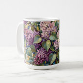 ヴィンテージライラックの花 コーヒーマグカップ (正面左)