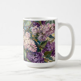 ヴィンテージライラックの花 コーヒーマグカップ