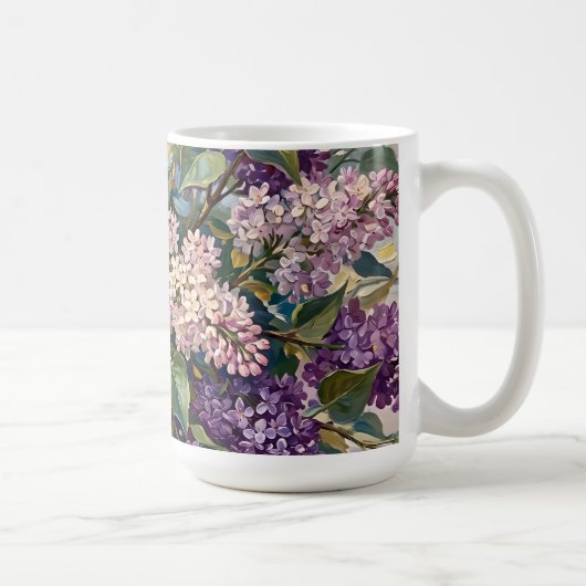 ヴィンテージライラックの花 コーヒーマグカップ (右)