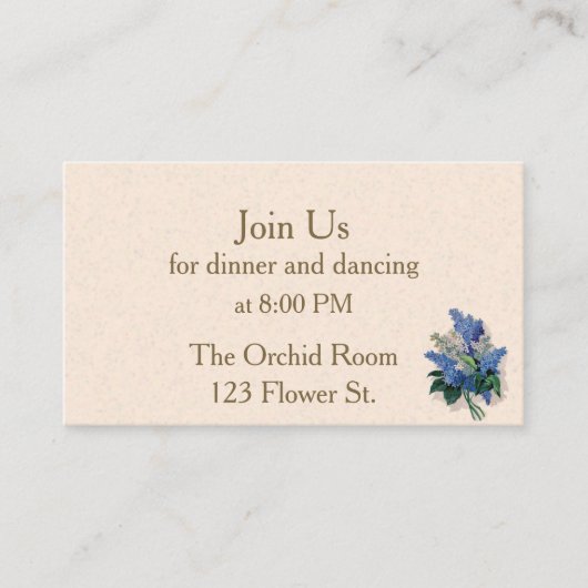 ヴィンテージライラック披露宴カード エンクロージャーカード (正面)